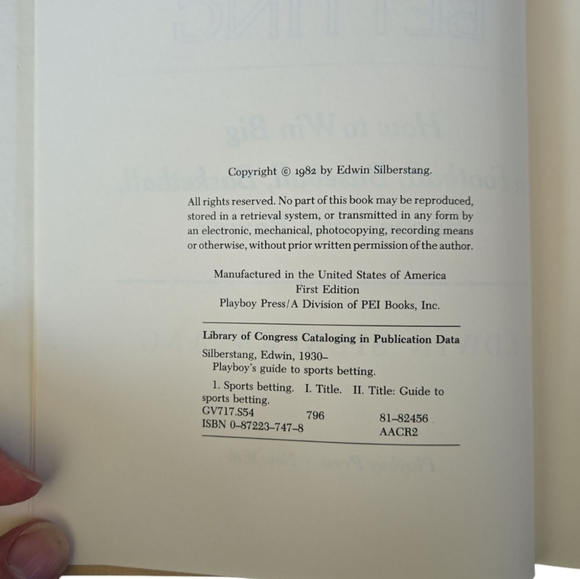 PLAYBOY'S GUIDE TO SPORTS BETTING BY EDWIN SILBERSTANG - Picture 7 of 9